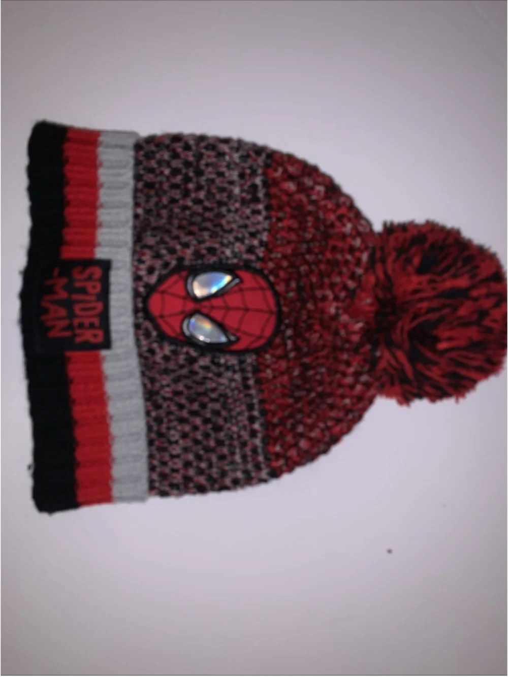 Marvel Spider-Man Spidey Knit Boy Beanie Hat with Pom Size Small